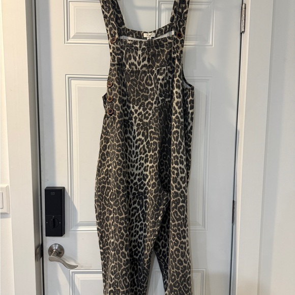 Easel NWT Washed Animal Print Overalls - Picture 3 of 10